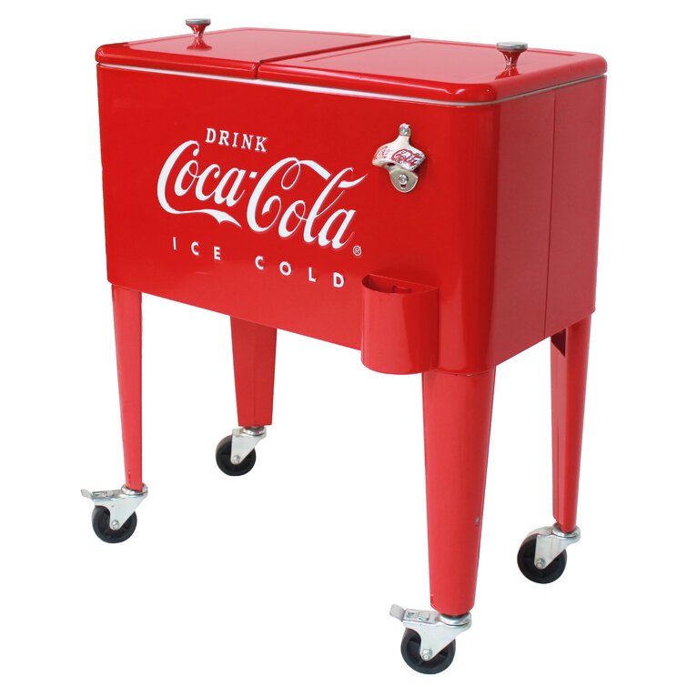 Coca-Cola Leigh Country 60 Quarts Wheeled Ice Chest Cooler , Red